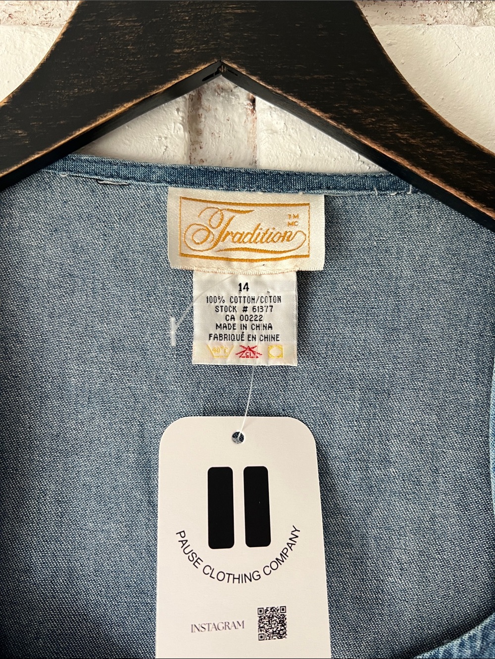 Vintage Denim Button Front Dress CHAMBRAY embroidered tshirt - Picture 4 of 8